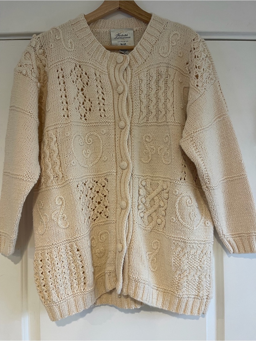 Vintage Express Hand Knitted Cottage Core Cardigan - S
